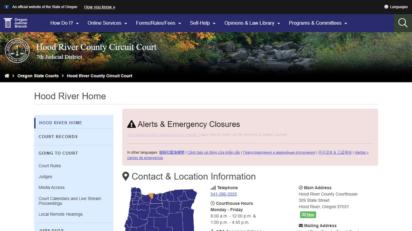 Oregon Judicial Department : Hood River Home : Hood River County ...